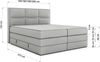 Doppelbett Boxspringbett ORVO KING 200 x 200 cm mit Stauraum, Multipocket-Matratze und Pocket 7 Härtezonen, H4, zwei Bettkästen - Topper Visco - Beige Cord Bild 5