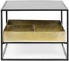 Beistelltisch Alivam aus Stahl und Glas, modern, schwarz-gold, quadratisch, 62 cm Bild 2