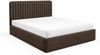 MEBLINI Polsterbett 180x200 mit Lattenrost ohne Matratze – BRIATORE – Dunkelbraun Samt – Doppelbett mit Bettkasten - Stauraumbett - Kopfteil Bett mit Stauraum Bild 2