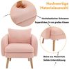 Gemütlicher Teddy-Samt Sessel mit abnehmbarem Rückenkissen Bequemer Polstersessel mit Massivholzrahmen, 71x72x71 cm,Rosa Bild 5