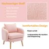 Gemütlicher Teddy-Samt Sessel mit abnehmbarem Rückenkissen Bequemer Polstersessel mit Massivholzrahmen, 71x72x71 cm,Rosa Bild 4