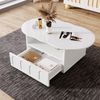 Cloud-Couchtisch Weiß Wolkenform mit Schublade Wohnzimmer Beistelltisch modern elegant Aufbewahrung Bild 4