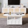 Cloud-Couchtisch Weiß Wolkenform mit Schublade Wohnzimmer Beistelltisch modern elegant Aufbewahrung Bild 3