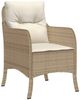 vidaXL 7-tlg. Garten-Essgruppe mit Kissen Beige Poly Rattan 3211973 Bild 3