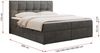Boxspringbett mit Kopfteil und Topper, Doppelbett - RICO - 160x200cm - Dunkelgrau Velours - H3 Bild 5