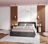 FDM Polsterbett Bettrahmen Bettgestell 90x200, 120x200, 140x200, 160x200, 180x200cm (mit hochwertigem Velour Bezug Trinity, Optional mit Matratze, mit großen gepolsterten Kopfteil), Mettelrahmen mit hydraulischer Klappfunktion für mehr Stauraum Bild 2