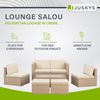 Juskys Polyrattan Gartenmöbel Set Salou - Outdoor Lounge wetterfest 6 Personen - Sitzecke mit Tisch & Kissen für Garten, Balkon, Terrasse - Creme Bild 4