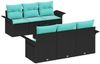 vidaXL Gartensofa-set mit Kissen 7 pcs Schwarz Poly-Rattan 3345256 Bild 2