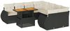 vidaXL 9-tlg. Garten-Sofagarnitur mit Kissen Schwarz Poly Rattan 3327241 Bild 2