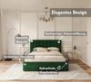 FDM Polsterbett Elegant - Stauraum & modernes Design 120x200 140x200 160x200 180x200cm (MADE IN EU - mit hochwertigem Velours Bezug, Bettrahmen, Bett, Optional mit Matratze bestellbar, Mit großem Kopfteil für Komfort - Bettkasten mit Hubrahmen), Metall... Bild 2