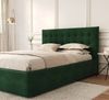 FDM Polsterbett Elegant - Stauraum & modernes Design 120x200 140x200 160x200 180x200cm (MADE IN EU - mit hochwertigem Velours Bezug, Bettrahmen, Bett, Optional mit Matratze bestellbar, Mit großem Kopfteil für Komfort - Bettkasten mit Hubrahmen), Metall... Bild 3