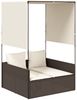 vidaXL Doppel-Sonnenliege mit Dach und Vorhängen Braun Poly Rattan 4002756 Bild 2