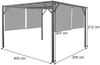 Pergola Baia, Garten Pavillon Terrassenüberdachung, stabiles 6cm-Stahl-Gestell + Schiebedach taupe ~ 3x4m Bild 3