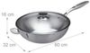 Relaxdays Wokpfanne mit Deckel, Edelstahl mit Glasdeckel, 30,5 cm, Induktionsgeeignet Bild 4