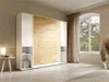 Vente-unique - RAPILI Bett Holz, Platte BeigeWeiß - B 50 cm239,2 cm x H 225,2 cm x L 159 cm Bild 2