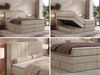 Boxspringbett INERO KING, 7 -Zonen-Multipocket-Matratze H4 und Topper T25, zwei Bettkästen, Doppelbett, Stauraum - 140x200 - Beige Velvet Bild 2