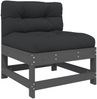 vidaXL 5-tlg. Garten-Lounge-Set mit Kissen Grau Massivholz 3186062 Bild 4