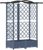 vidaXL Hochbeet mit Rankgitter und Dach Grau 124 x 40 x 123 cm PP 42032557 Bild 2