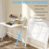 JEOBEST Computertisch Klappbarer Schreibtisch mit Regal, Home Office, kleiner Arbeitstisch 80 x 50 x 107cm Bild 3