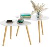 Homfa Couchtisch, 2er Set Beistelltisch Sofatisch Groß und Klein weiß Bild 5