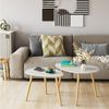 Homfa Couchtisch, 2er Set Beistelltisch Sofatisch Groß und Klein weiß Bild 3