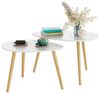 Homfa Couchtisch, 2er Set Beistelltisch Sofatisch Groß und Klein weiß Bild 4