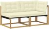 vidaXL Sectional Sofa Einheiten mit Kissen Weiß 162,5 x 83 x 73 cm 901653 Bild 2