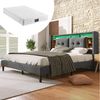 Ulife Polsterbett Doppelbett mit LED-Beleuchtung (Packung, mit Matratze), Kopfteil-Stauraum Bild 5