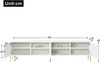 Merax Weißes TV-Schrank, 190 cm lang x 38 cm breit x 48 cm hoch, goldene Tischbeine, gerilltes Türdesign Bild 4