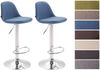 CLP 2er Set Barhocker Kiel Stoff drehbar mit Höhenverstellung,blau Bild 2