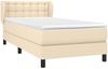vidaXL Boxspringbett mit Matratze Creme 80x200 cm Stoff 3126522 Bild 3