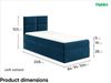MEBLINI Kinderbett mit Bettkasten MINO 3 90x200 Links – H3/Blau Samt Gepolstert Einzelbett mit Matratze - Polsterbett mit Stauraum - Bett mit Kopfteil – Stauraumbett Bild 5