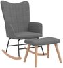 Schaukelstuhl mit Hocker Stoff Dunkelgrau [328019] Bild 2