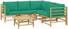 vidaXL 6-tlg. Garten-Lounge-Set mit Grünen Kissen Bambus 3155156 Bild 3
