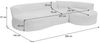 Sofa-Garnitur HWC-P19, 3-Sitzer Couch Loungesofa, Stoff/Textil Cord (370 g/m²) Liegefläche rechts ~ weiß Bild 3