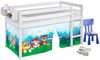 Lilokids Kinderbett Hochbett JELLE weiß mit Vorhang PAW PATROL 200x90 cm Bild 2