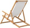 vidaXL Strandstuhl Klappbar Massivholz Teak Creme 317696 Bild 4
