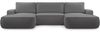 AX LIVING Ablia Sofa U-Form mit Schlaffunktion Dunkelgrau Sofa 364 cm Bild 2