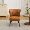Loungesessel Hellbraun Echtleder Top-Grain Mit 45° Steppung Massivholz Kautschukholz 150 kg Tragkraft Bild 5