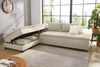 Ecksofa-Dauerschläfer Doppelbett Federkern Bettkasten Couch in Cord Beige Grau Bild 3