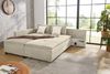 Ecksofa-Dauerschläfer Doppelbett Federkern Bettkasten Couch in Cord Beige Grau Bild 5