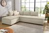 Ecksofa-Dauerschläfer Doppelbett Federkern Bettkasten Couch in Cord Beige Grau Bild 2