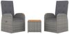 vidaXL 3-tlg. Garten-Lounge-Set Grau Poly Rattan & Massivholz Akazie 3157655 Bild 3