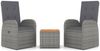 vidaXL 3-tlg. Garten-Lounge-Set Grau Poly Rattan & Massivholz Akazie 3157655 Bild 2