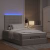 vidaXL Ottoman-Bett mit Matratze & LEDs Taupe 120x200 cm Stoff 3314000 Bild 3
