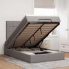 vidaXL Ottoman-Bett mit Matratze & LEDs Taupe 120x200 cm Stoff 3314000 Bild 1