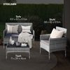 STEELSØN 'Thalora' Gartenlounge2 Set, 4-tlg. Sitzgruppe mit Sofa, 2 Stühlen und Tisch, inkl. Kissen, grau-meliert/anthrazit, aus Polyrattan Bild 5