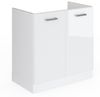Spülenunterschrank R-Line Weiß Hochglanz 80 cm ohne Arbeitsplatte Vicco Bild 5