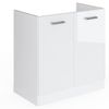 Spülenunterschrank R-Line Weiß Hochglanz 80 cm ohne Arbeitsplatte Vicco Bild 4