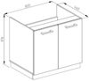 Spülenunterschrank R-Line Weiß Hochglanz 80 cm ohne Arbeitsplatte Vicco Bild 2